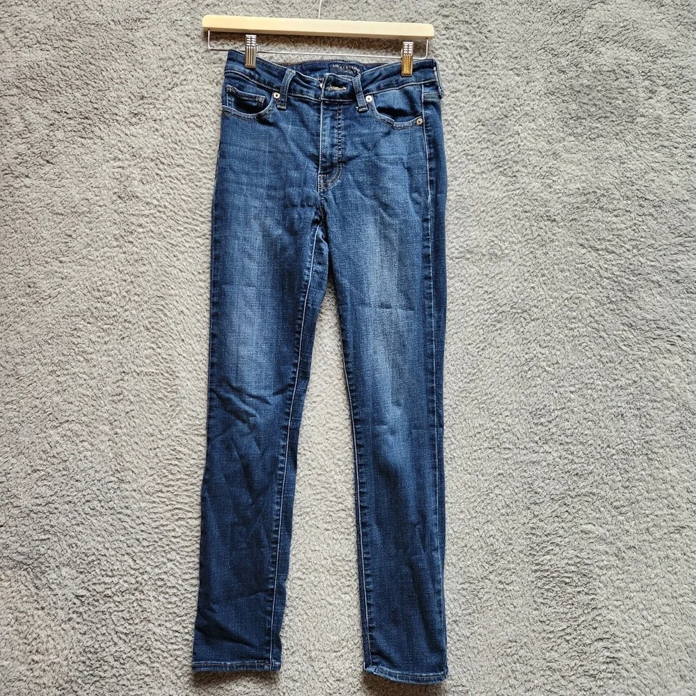 Lucky Brand Jeans Women's 2/26r Blue Denim Cotton Stretch Mid Rise Skinny Hayden